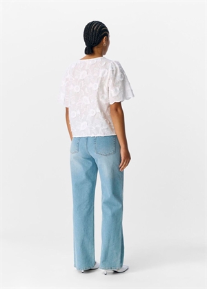 Mini ss v-neck bluse Hvid Object 